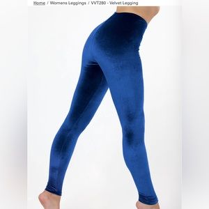 Los Angeles Apparel Blue Velvet Legging